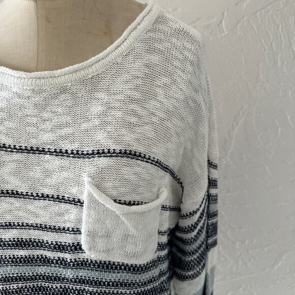 HEM & THREAD | Striped Cotton Knit Sweater NEW Womens Large Lightweight Pullover - Picture 10 of 12
